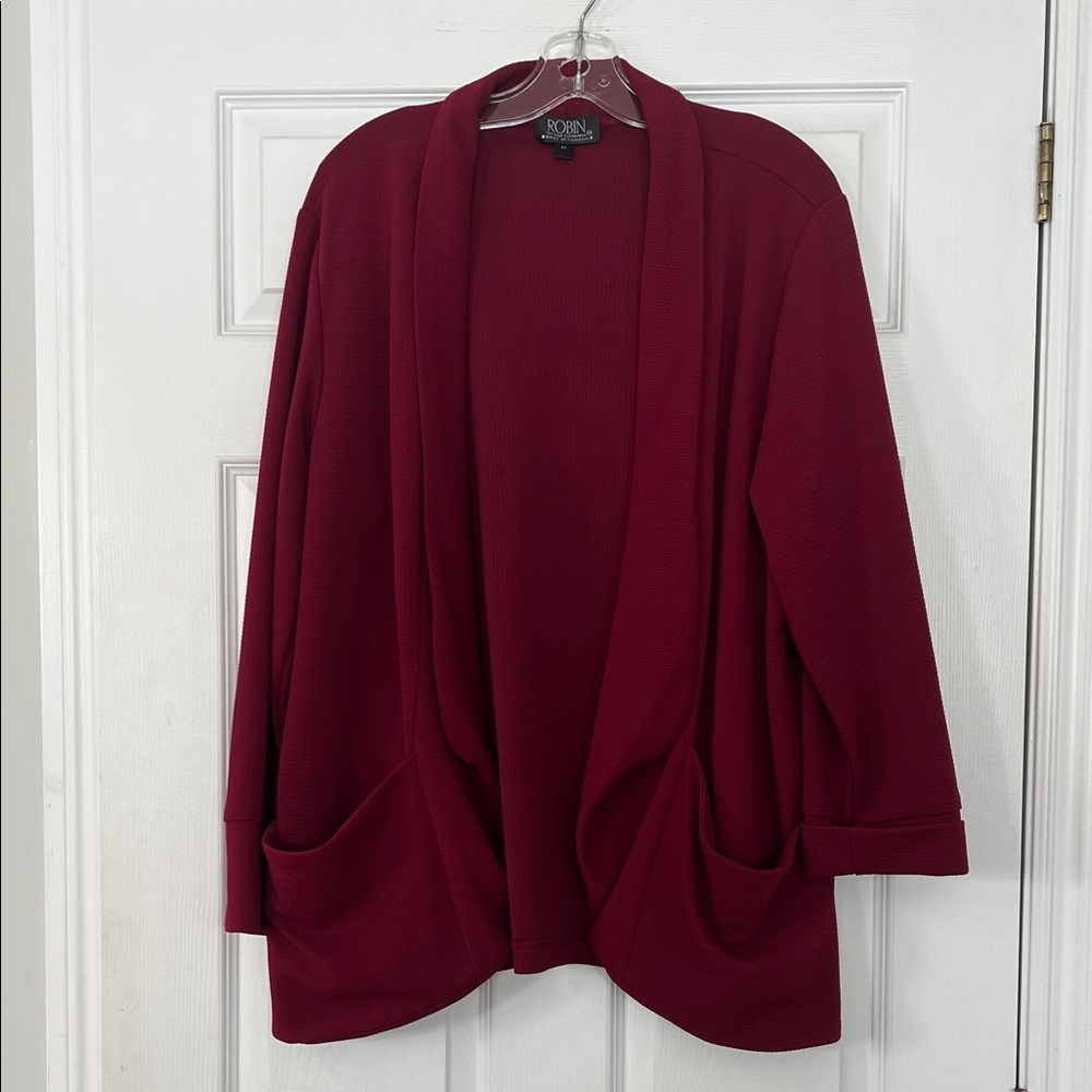 Elegant Red Cardigan Sweater
